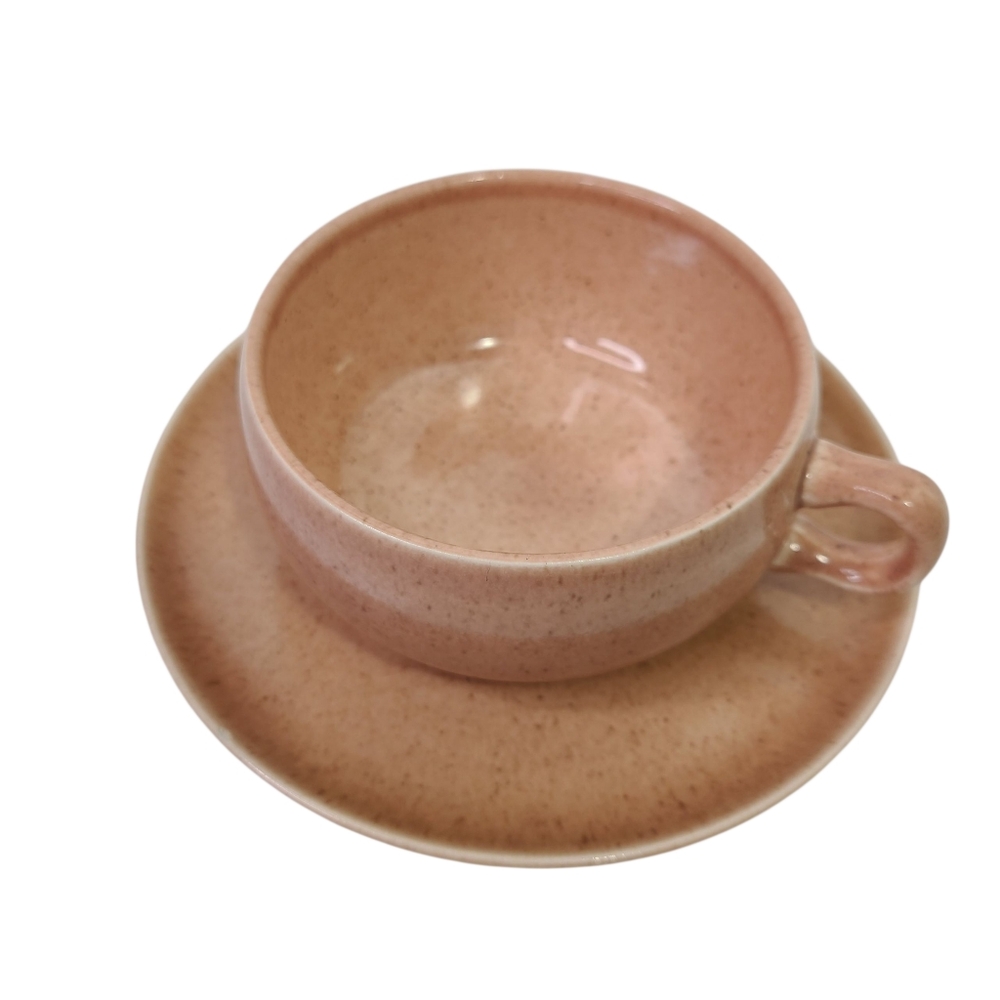 RUSSEL WRIGHT Mid Century Modern Cups and Saucers in Pink 40s 50s - Picture 3 of 8